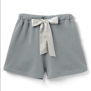 Dusty blue plush lined loungewear shorts